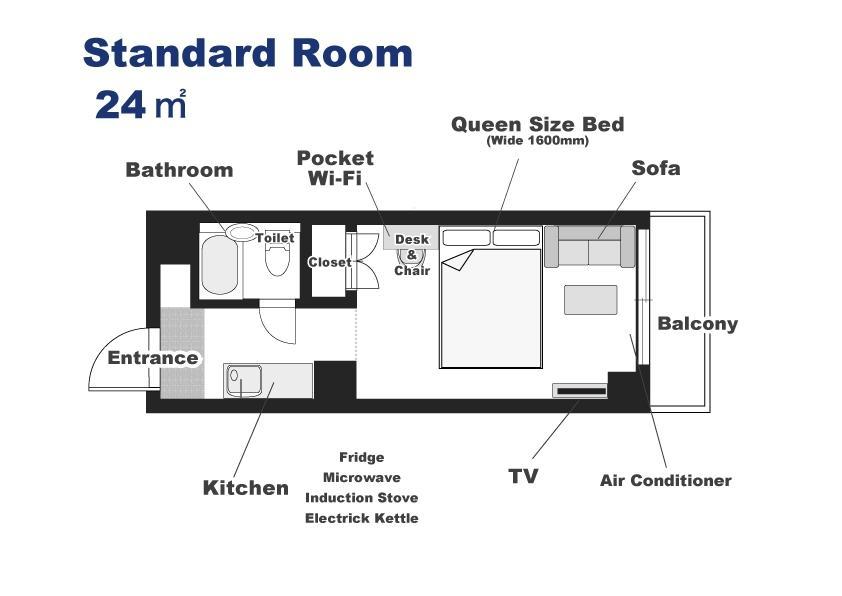 Ookini Hotels Karasuma Gojo Apartment Kyōto Zimmer foto